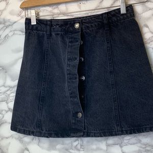 Forever 21 Jean Micro Mini Front Button Skirt